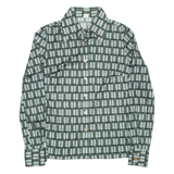 Womens Shirt Green Crazy Pattern Long Sleeve M