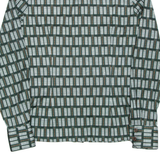 Womens Shirt Green Crazy Pattern Long Sleeve M