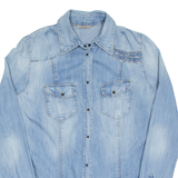 GUESS Womens Denim Shirt Blue Long Sleeve S