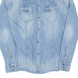 GUESS Womens Denim Shirt Blue Long Sleeve S
