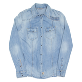 GUESS Womens Denim Shirt Blue Long Sleeve S