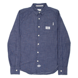 SUPERDRY Mens Plain Shirt Blue Long Sleeve S