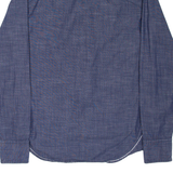 SUPERDRY Mens Plain Shirt Blue Long Sleeve S