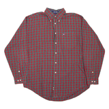 TOMMY HILFIGER Mens Shirt Red Check Long Sleeve L