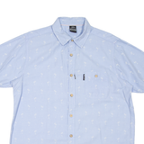 TRESPASS Mens Hawaiian Shirt Blue Long Sleeve L