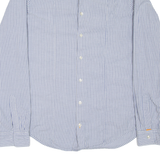 BOSS Mens Shirt Blue Striped Long Sleeve M
