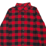 HOLLISTER Womens Flannel Shirt Red Check Long Sleeve S