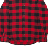 HOLLISTER Womens Flannel Shirt Red Check Long Sleeve S