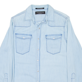 REPLAY Mens Denim Shirt Blue Long Sleeve S