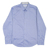 CALVIN KLEIN Mens Plain Shirt Blue Long Sleeve L
