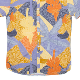 RENZO Mens Shirt Blue Crazy Pattern XS