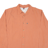 THE NORTH FACE Mens Shirt Orange Check Long Sleeve L