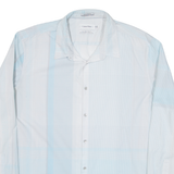CALVIN KLEIN Mens Shirt Blue Striped Long Sleeve XL