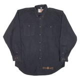 ORIGINAL DEPARTMENT CLOTHING Mens Plain Shirt Black Long Sleeve M
