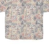 BERSHKA Mens Shirt Yellow Crazy Pattern L