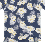 JACK & JONES Mens Hawaiian Shirt Blue Floral S