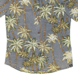 GREENROCK Mens Hawaiian Shirt Grey Floral S