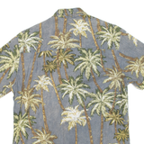 GREENROCK Mens Hawaiian Shirt Grey Floral S