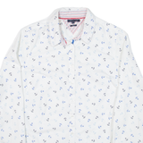 TOMMY HILFIGER Slim Fit Anchor Womens Shirt White Long Sleeve UK 8