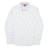 TOMMY HILFIGER Slim Fit Anchor Womens Shirt White Long Sleeve UK 8