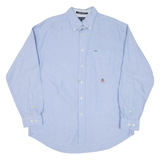 TOMMY HILFIGER Mens Plain Shirt Blue Long Sleeve L