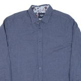 JOOP Mens Plain Shirt Blue Long Sleeve L