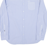 GUESS Slim Fit Mens Shirt Blue Spotted Long Sleeve L