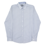 HUGO BOSS Slim Fit Mens Shirt Blue Geometric Long Sleeve L