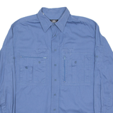 WALBUSCH Outdoors Mens Plain Shirt Blue Long Sleeve XL