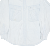 WALT Mens Plain Shirt Blue Long Sleeve M