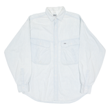 WALT Mens Plain Shirt Blue Long Sleeve M