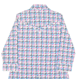 ADIDAS ORIGINALS Long Womens Shirt Pink Check 3/4 Sleeve S