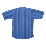BLAZER Mens Shirt Blue 90s Striped L