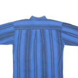 BLAZER Mens Shirt Blue 90s Striped L
