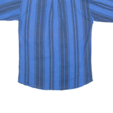 BLAZER Mens Shirt Blue 90s Striped L