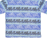 OVIESSE Mens Hawaiian Shirt Blue Crazy Pattern XL