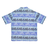 OVIESSE Mens Hawaiian Shirt Blue Crazy Pattern XL