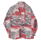 Womens Shirt Maroon 90s Crazy Pattern Long Sleeve L