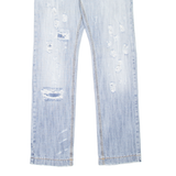 DOLCE & GABBANA Distressed Womens Jeans Blue Straight Stone Wash W34 L33