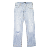 DOLCE & GABBANA Distressed Womens Jeans Blue Straight Stone Wash W34 L33
