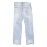 DOLCE & GABBANA Distressed Womens Jeans Blue Straight Stone Wash W34 L33