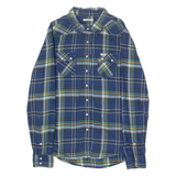 LEE Western Mens Shirt Blue Plaid Long Sleeve S