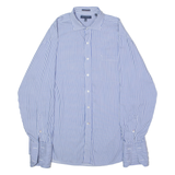TOMMY HILFIGER Mens Shirt Blue Striped Long Sleeve XL