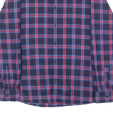 CALVIN KLEIN Mens Shirt Blue Check Long Sleeve XL