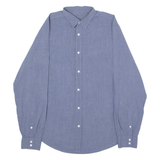 CALVIN KLEIN Mens Plain Shirt Blue Long Sleeve L