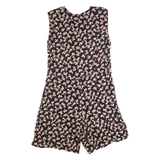 AMERICAN VINTAGE Womens Playsuit Black Floral 90s Wide-Leg M