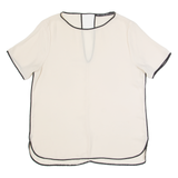 ZARA BASIC Sheer Womens Top Beige L