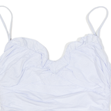 ZARA Ruched Womens Camisole Top Blue V-Neck Sleeveless S