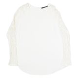 ZARA BASIC Womens Blouse Cream Long Sleeve L