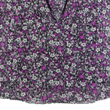 YESSICA Womens Printed Top Pink V-Neck Long Sleeve Floral L